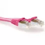 ACT Pink 5.00 metru SFTP CAT6A lēciena kabelis ar aizsargātu spraudni un RJ45 savienotājiem