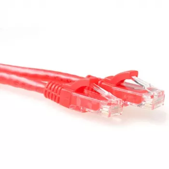 ACT Red 0.25 metru U/UTP CAT6 savienojuma kabelis ar RJ45 savienotājiem (bez aizķeres)