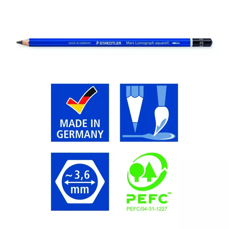 Krāsainie zīmuļi Staedtler Mars Lumograph aquarell Multi