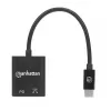 Manhattan USB-C Audio Adapter ar USB-C (Power Delivery), Melns, 480 Mbps (USB 2.0), Kabelis 11 cm, Power Delivery līdz 60 W, Trīs gadu garantija