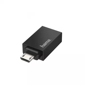 Hama 00200307 dzimumu pārveidotājs Micro-USB uz USB Type-A melns