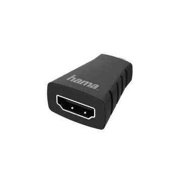 Hama 00200348 HDMI dzimuma mainītājs Micro HDMI (Type D) uz Standarta HDMI (Type A) Melns