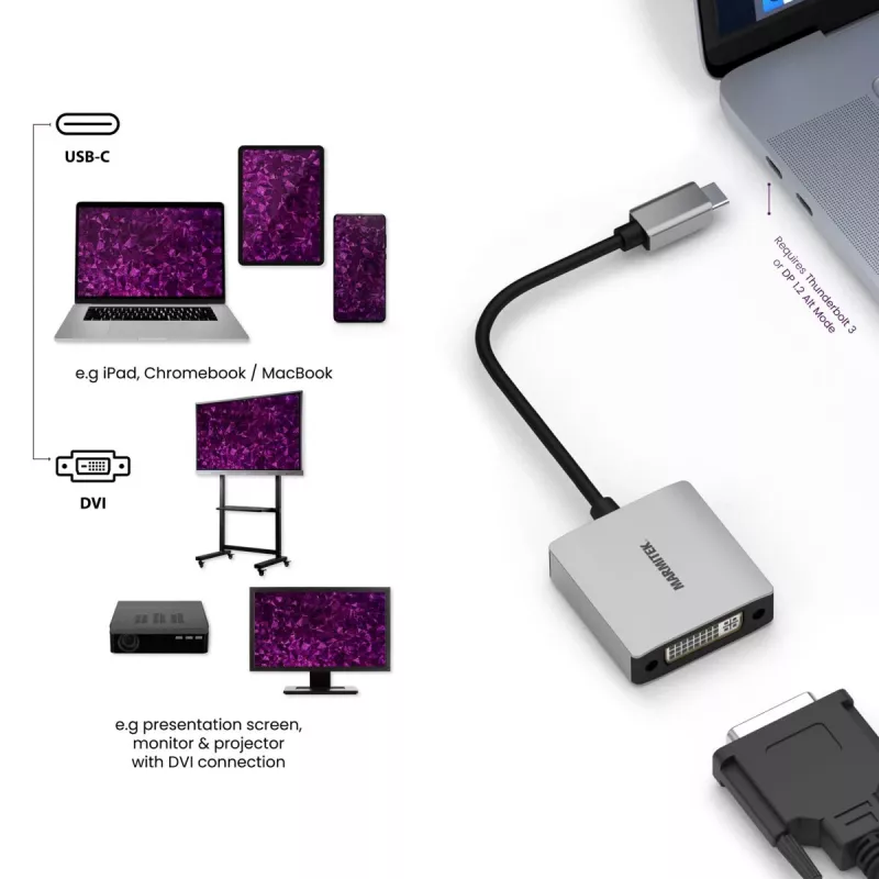 Marmitek Connect USB-C uz DVI adapteris