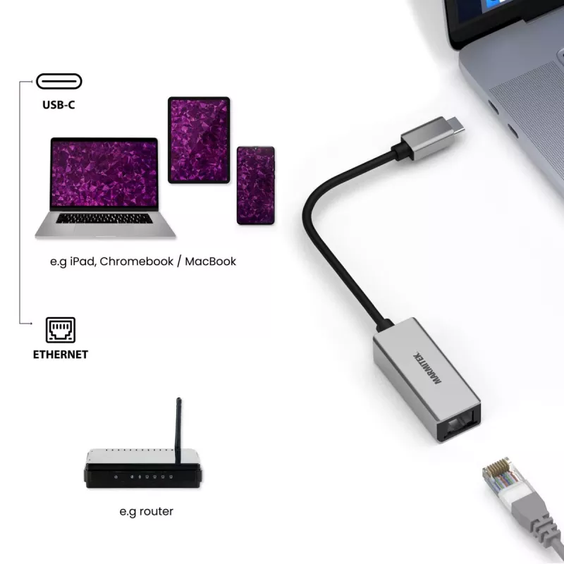 Marmitek Connect USB-C uz Ethernet adapteris 8373