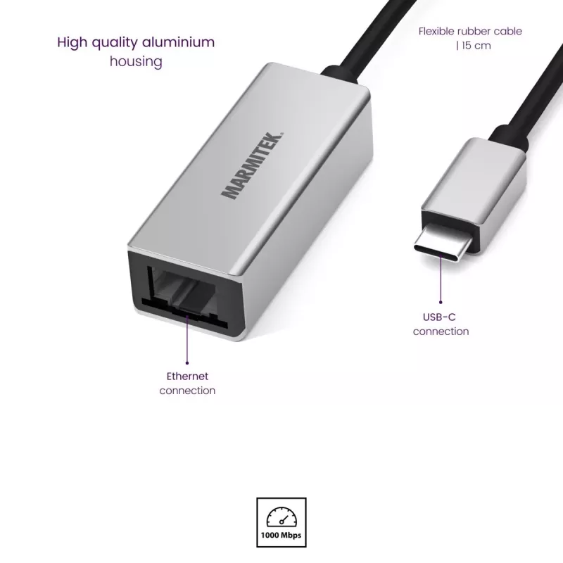 Marmitek Connect USB-C uz Ethernet adapteris 8373