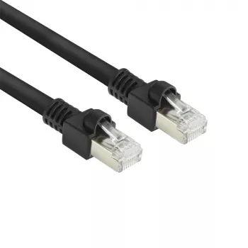 ACT Black 10 m S/FTP CAT7 PUR lokanais patch kabelis ar RJ45 savienotājiem (saderīgs ar CAT6A)