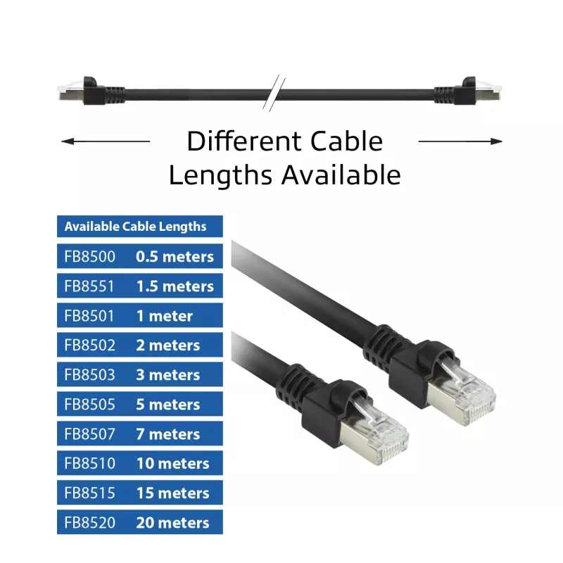 ACT Black 10 m S/FTP CAT7 PUR lokanais patch kabelis ar RJ45 savienotājiem (saderīgs ar CAT6A)