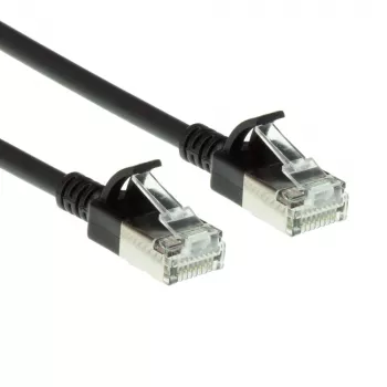 ACT Black 10 metru LSZH U/FTP CAT6A datacentra plāns lēciena kabelis ar RJ45 savienotājiem