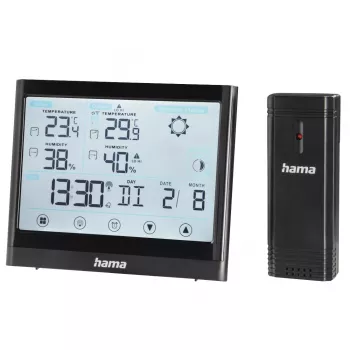 Hama Full Touch Melns LED Barometrs ar Āra Sensoru