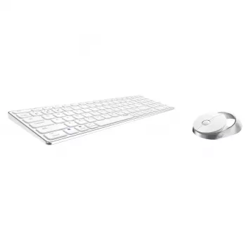 Rapoo 9750M Bezvadu tastatūra un pele, Bluetooth, QWERTZ, vācu, balta
