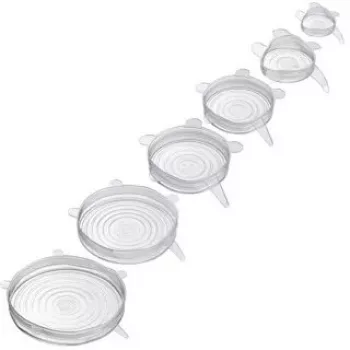 Westmark 23272260 Pārtikas vāciņi - caurspīdīgi silikona vāki, 6 gab.