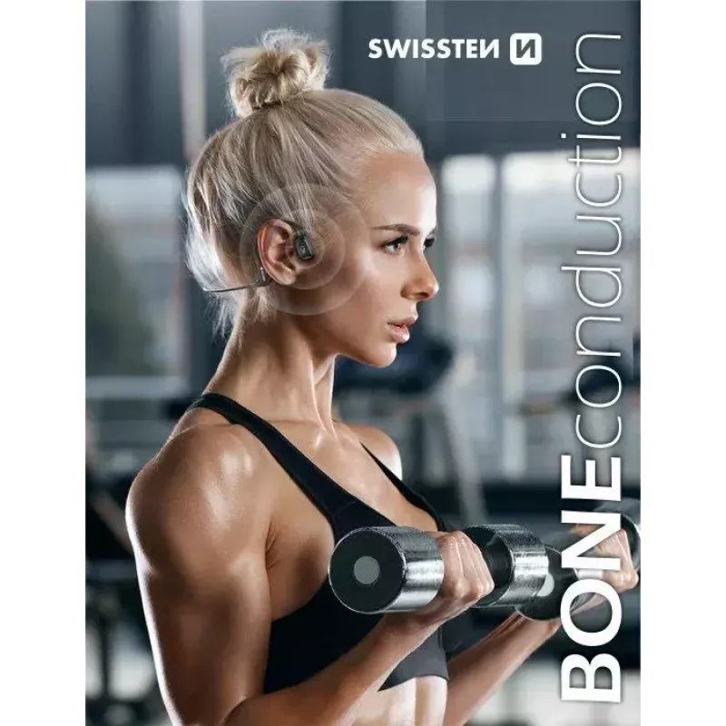 Austiņas Swissten Bone Conduction Bluetooth V5.0 Melnas