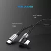 Ugreen 50123 USB-C kabelis 1 m, 90° leņķa savienotājs, melns/sudrabs