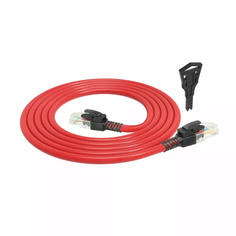 ACT Red 3 m U/UTP CAT6A LSZH bloķējams savienojuma kabelis ar RJ45 savienotājiem