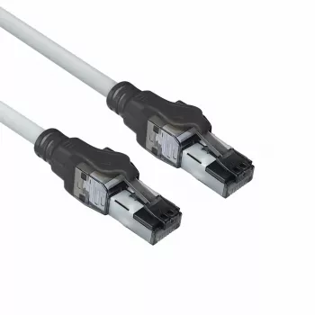 ACT Grey 1 m S/FTP CAT6A IDC 4PPoE / PoE++ 100W LSZH lēcienvads ar RJ45 savienotājiem