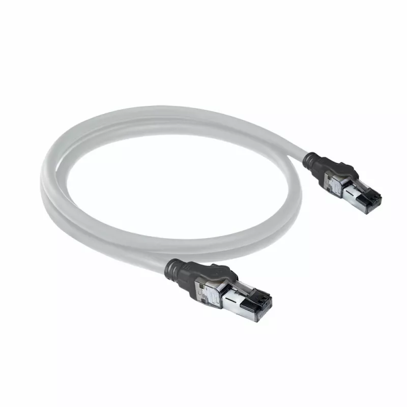 ACT pelēks 2 metri S/FTP CAT6A IDC 4PPoE / PoE++ 100W LSZH lēciena kabelis ar RJ45 savienotājiem