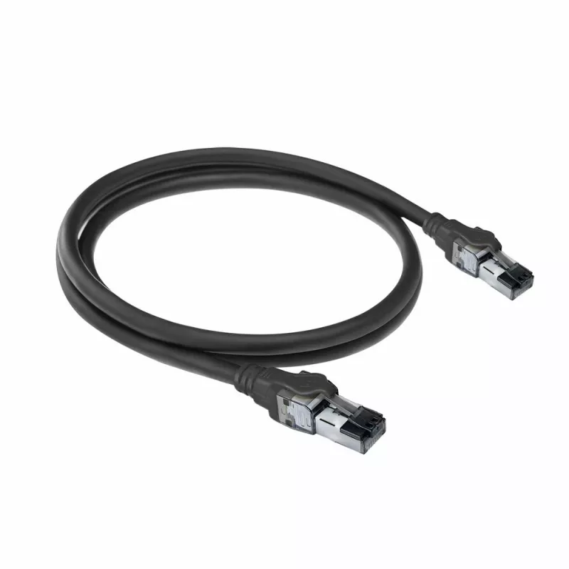 ACT Black 5 m S/FTP CAT6A IDC 4PPoE / PoE++ 100W LSZH lēciena kabelis ar RJ45 savienotājiem