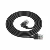 ACT Black 2 m U/UTP CAT6A LSZH plānā savienojuma kabelis ar RJ45 savienotājiem 90° leņķī pa kreisi un taisnu