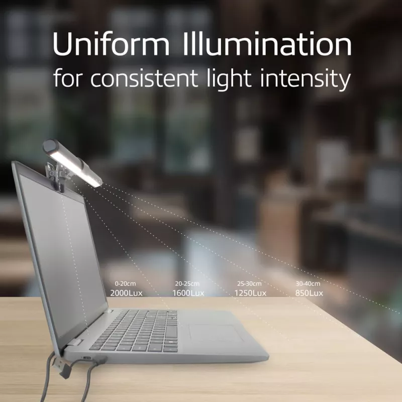 ACT AC8050 Clip-on LED gaismas josla klēpjdatoram, regulējama, USB barošana