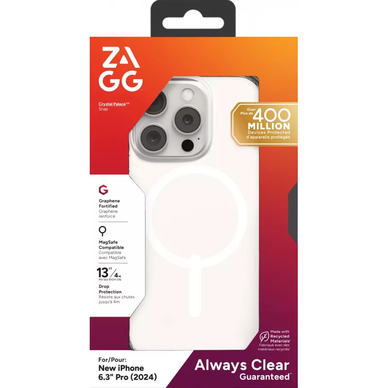 ZAGG Cases Crystal Palace Snap Apple iPhone 16 Pro Caurspīdīgs