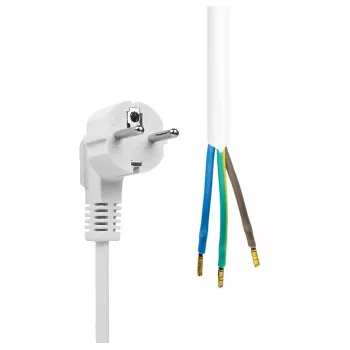 Microconnect MC-PE005SCHW-OE strāvas kabelis Schuko uz atvērtu galu, 5 m, balts