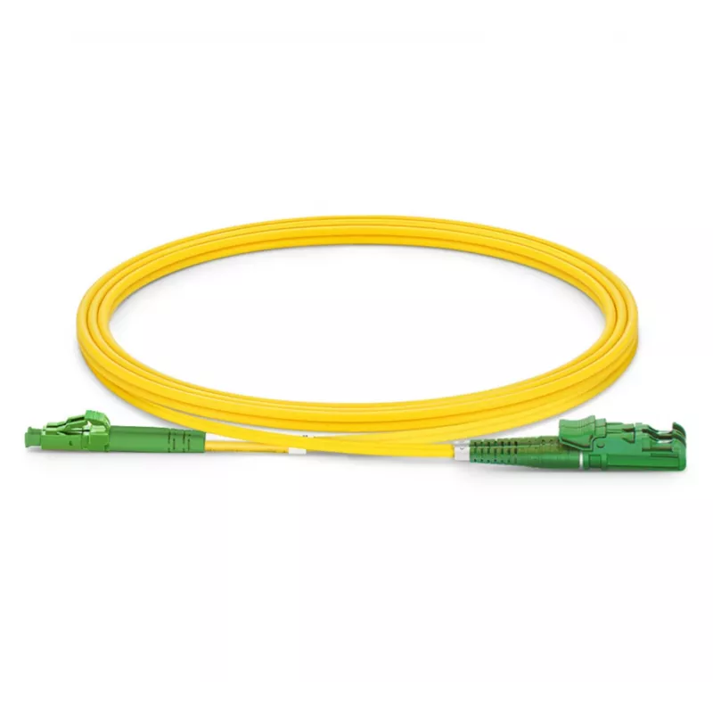 Šķiedru optikas savienotājkabelis EQUIP E2000/APC uz LC/APC 5,00 m SM Duplex OS2 Dzeltens