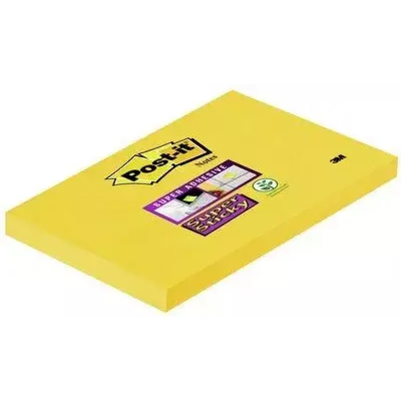 Papīra lapiņas Post-It dzeltenas, taisnstūrveida, 90 lapas, pašlīmējošas, 3M