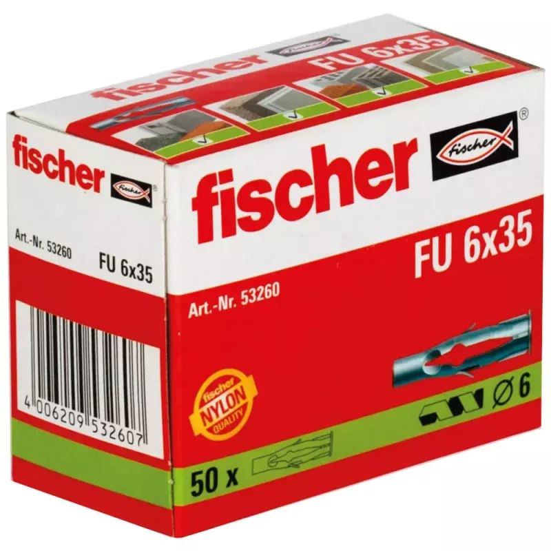 Sienas dībelis Fischer 53260 6x35 mm (50 gab.)