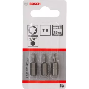 Uzgriežņu uzgalis Bosch 2607001601 T8 īpaši ciets 3 gab. 25 mm