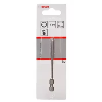 Bosch stiprinājuma uzgalis Torx T10, 1/4 inch (6,35 mm) sešstūra kāts, 89 mm, īpaši ciets