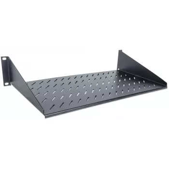 Intellinet 19 collu konsoles plaukts, 2U, 2 punktu priekšējais stiprinājums, 250 mm dziļums, maks. 25 kg, melns, trīs gadu garantija