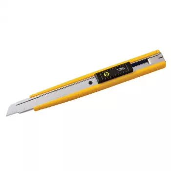C.K Tools T0951 Lietderības nazis ar atlaižamu asmeni, pelēks/dzeltens
