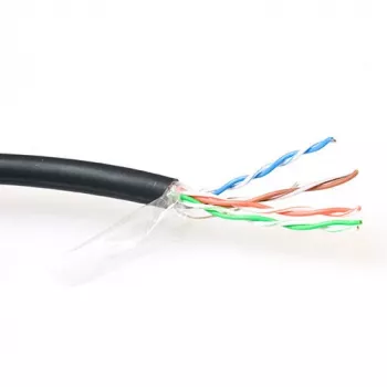 Patch kabelis ACT CAT5E F/UTP LSZH savīts melns 100 m