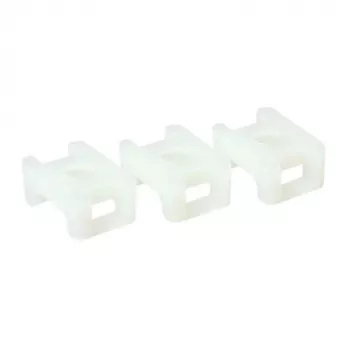 ACT kabeļu saites stiprinājums ar skrūvi, caurspīdīgs, balts, neilons, 100 gab., 23 mm, 16 mm, 9 mm