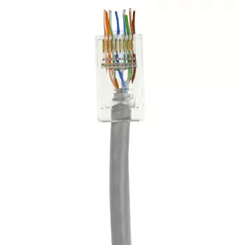 ACT RJ45 (8P/8C) CAT6 Easyconnect neekranēts modulārais savienotājs apaļajam kabelim ar cietiem vai dzīslu vadiem