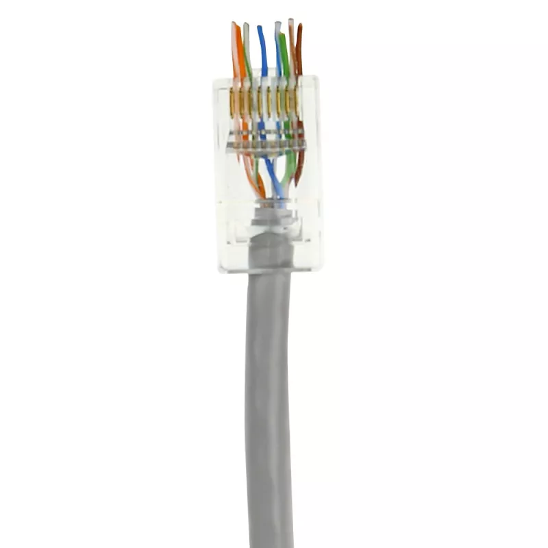 ACT RJ45 (8P/8C) CAT6 Easyconnect neekranēts modulārais savienotājs apaļajam kabelim ar cietiem vai dzīslu vadiem