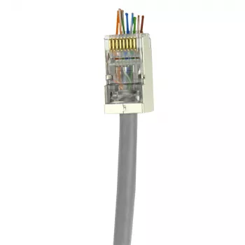 ACT RJ45 (8P/8C) CAT6 Easyconnect ekranēts modulārais savienotājs apaļajam kabelim ar cietiem vai savītiem vadiem