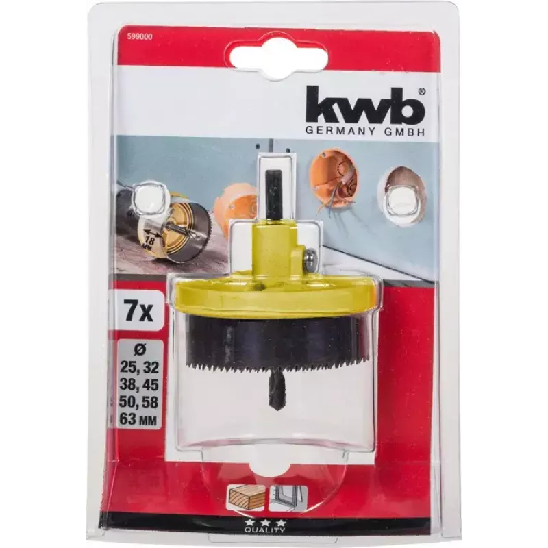 Urbju vainagu komplekts KWB 599000 7 gab. 6,3 cm plastmasai un kokam
