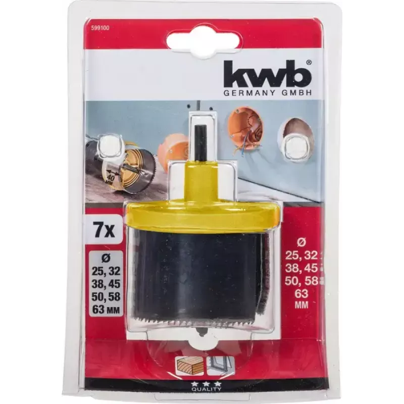 Urbju zāģu komplekts KWB 599100 7 gab. 6.3 cm kokam un plastmasai