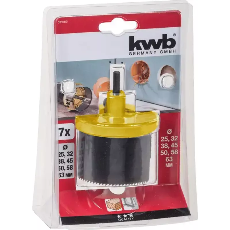 Urbju zāģu komplekts KWB 599100 7 gab. 6.3 cm kokam un plastmasai