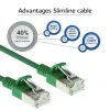 ACT Green 5 metru LSZH U/FTP CAT6A plānveida datu centra kabelis ar RJ45 savienotājiem, bezāķa