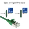 ACT Green 0.25 m LSZH U/FTP CAT6A datacentra šaurā lāpīšanas kabelis, bezāķa ar RJ45 savienotājiem