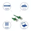 ACT Green 0.25 m LSZH U/FTP CAT6A datacentra šaurā lāpīšanas kabelis, bezāķa ar RJ45 savienotājiem