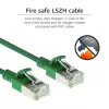ACT Green 0.25 m LSZH U/FTP CAT6A datacentra šaurā lāpīšanas kabelis, bezāķa ar RJ45 savienotājiem
