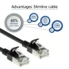 ACT Black 1 m LSZH U/FTP CAT6A datacenter plānais savienojuma kabelis ar RJ45 savienotājiem