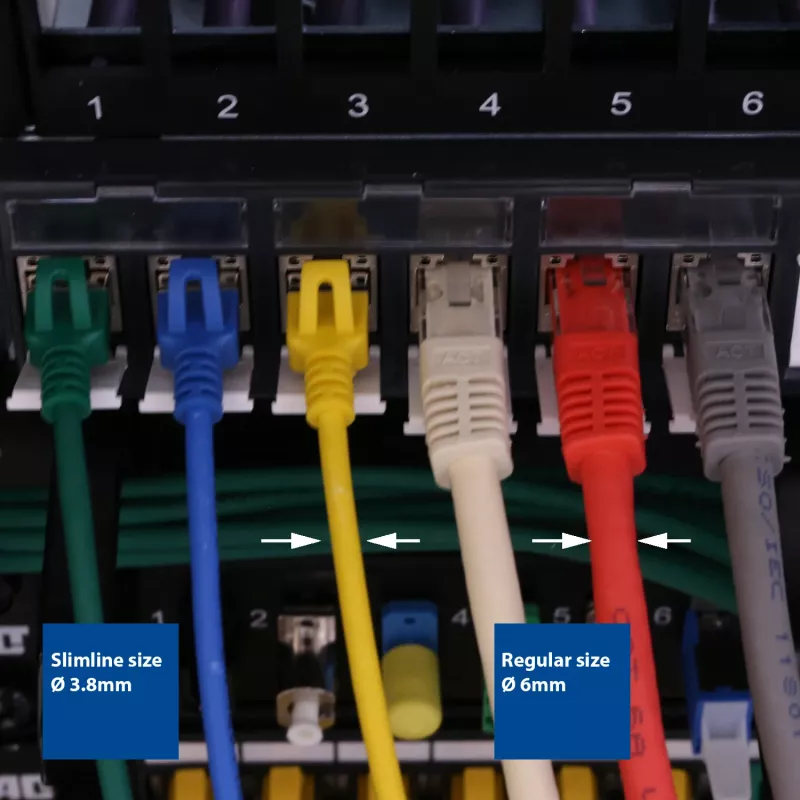 ACT Black 1 m LSZH U/FTP CAT6A datacenter plānais savienojuma kabelis ar RJ45 savienotājiem