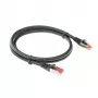 ACT Black 20m CAT6A U/FTP PVC augstas elastības bezsapīšanās lāpīšanas kabelis ar RJ45 savienotājiem