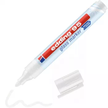 Marķieris stiklam Edding 95 Bullet tip Balts