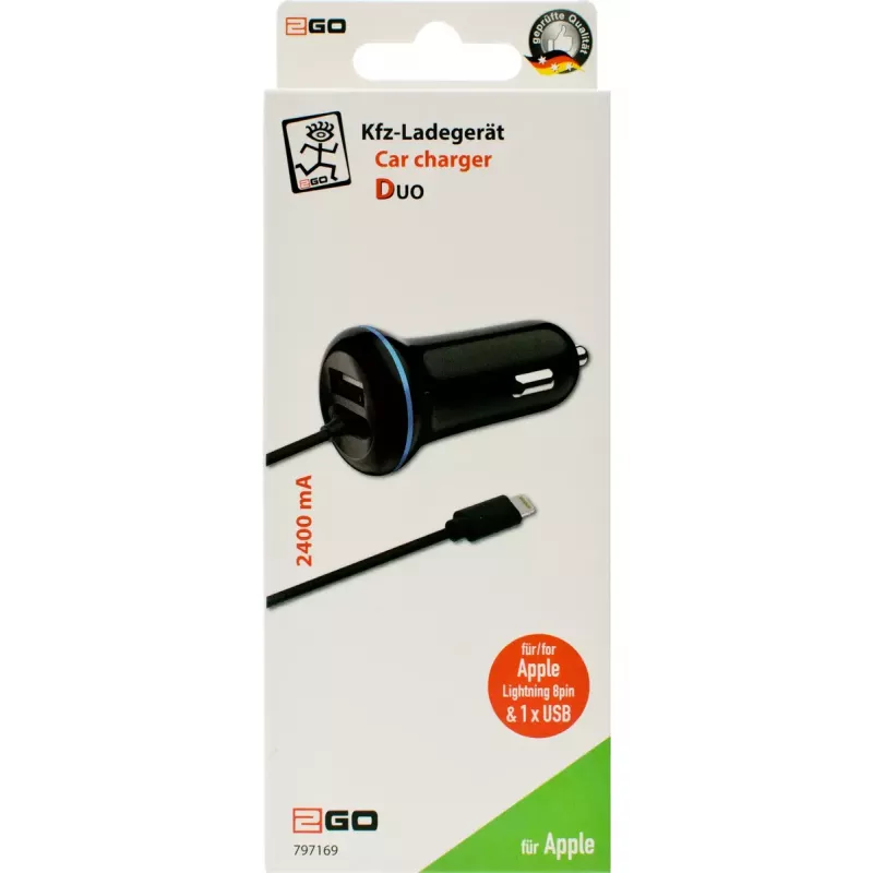 Auto lādētājs 2GO 797169 Universāls Melns Cigarešu aizdedzinātājs 12/24V
