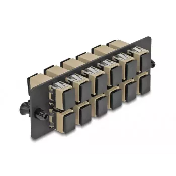 DeLOCK Šķiedru optikas adapteru panelis SC Simplex OM1 OM2 12 Ports Bēšs